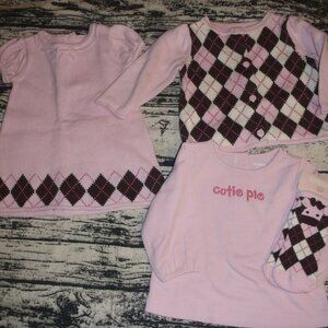 Gymboree Argyle Animals 3-6 Month Socks Sweater Shirt Dress Outfit NWT